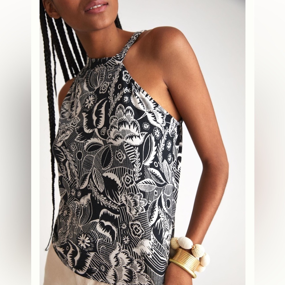 By Anthropologie Asymmetrical Cutout Tank Top NWT - Picture 2 of 12